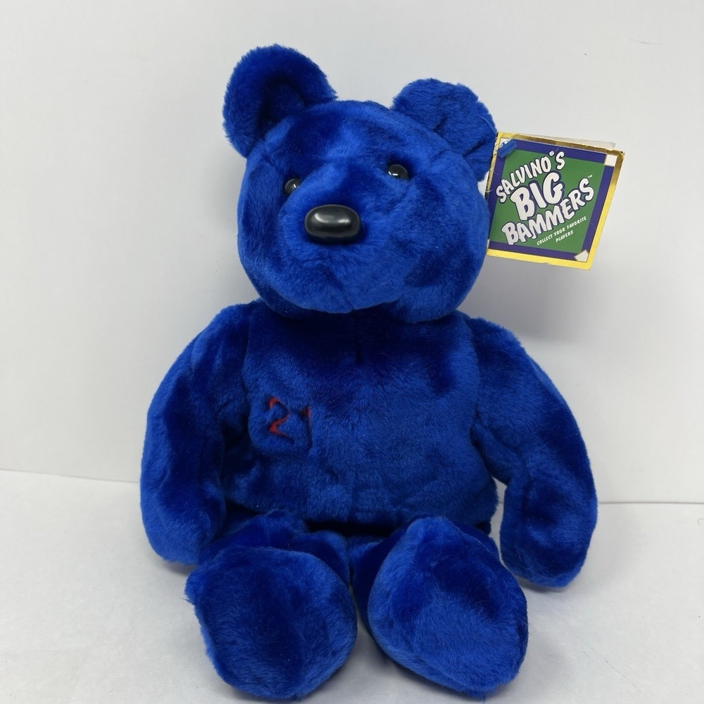 Sammy Sosa Blue Teddy Bear Plush #21 Salvinos Big Bammers Stuffed Animal
